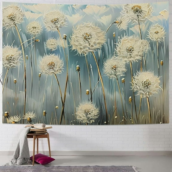 Autua Dandelions Sky Field Tapestry Wall Hanging Unique Style Graphic Tapestries for Home Wall Decor Living Room Bedroom Apartment Farmhouse Dorm 40x30inch
