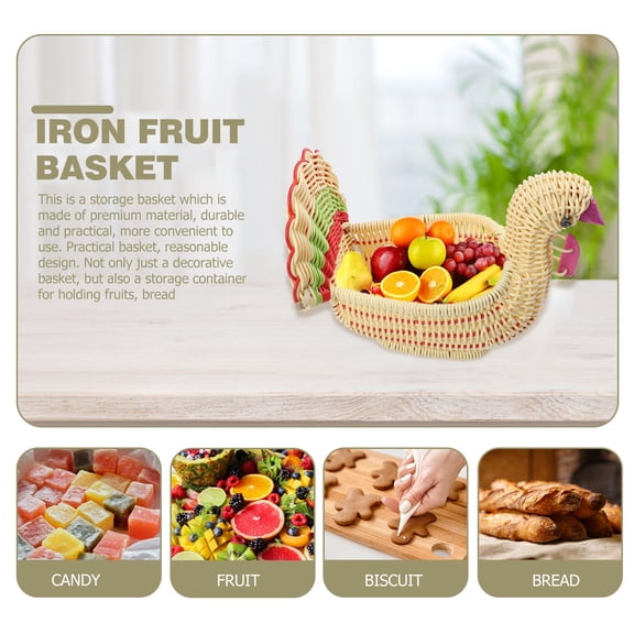 TABLZONE Bamboo Woven Basket, Turkey Shaped, Assorted Color, Multipurpose, Home and Kitchen Use
