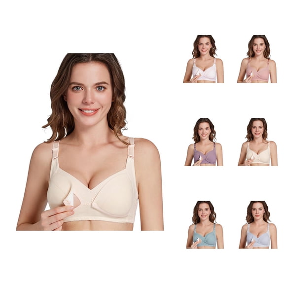 Front Closure Bras for Women Lightweight Wide Strap Anti Sagging Wireless Push Up Bralettes Maternity Nursing Bra