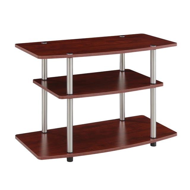 Convenience Concepts Designs2Go Three-Tier TV Stand in Cherry Wood Finish