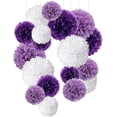 thumbnail image 1 of Paquete de 18 flores de pompones azules, kit de papel decorativo para fiesta, 1 of 5