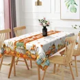 thumbnail image 3 of Duangreer Retro Pumpkin Dwarf Truck Print Rectangle Tablecloth, Washable Table Cover with Waterproof Wrinkle Resistant for Restaurant Picnic Indoor Outdoor, 60 x 84 Inch, 3 of 6