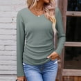 thumbnail image 2 of Makaor Lightweight Long Sleeve Tops for Women V Neck Shirts Solid Color Pullover Tees Casual Outfits Clothes, 2 of 6