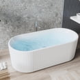thumbnail image 2 of Senfot 59 Inch Acrylic Freestanding Bathtub Modern Oval Standalone Soaking Tub Deep Soaker Easy to Install for Contemporary Bathroom White 59 Inch, 2 of 7