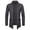 Dark Gray, variant on Men Pocket Solid Cardigan Turndown Casual Polyester Sweater Slim Fit Jacket