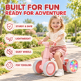 thumbnail image 5 of JoyStone Toddler Balance Bike with Light-Up Wheels, No Pedal Baby Balance Bike with 4 Silent Wheels, Adjustable Seat, First Ride-On Toy for 1 Year Old Boys Girls, Pink, 5 of 11