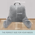 thumbnail image 2 of Extra Large Reading Pillow- Ergonomic Back Pillow for Bed+ Rolling Mat Neck Support- with Shredded Memory Foam- Sitting Up in Bed, Couch or Floor, 2 of 8