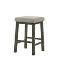 thumbnail image 2 of 25 Inch Wooden Bar Stool with Fabric Seat, Set of 2, Gray, 2 of 5