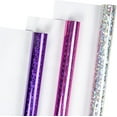 thumbnail image 6 of EP Holographic Foil Wrapping Paper - Mini Roll - Pink Dot/Purple Star/Silver Cracked Ice Print for Birthday, Wedding Shower, Holiday - 17 x 120 inches - 3 Rolls (42.5 sq.ft.ttl.), 6 of 14