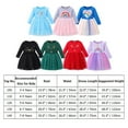 thumbnail image 3 of IDOPIP Kids Girls Sequin Tulle Tutu Dress Long Sleeve Ruffle Dress Black Fall Winter Casual Dress, 3 of 7