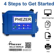 Phezer Portable Mini Handheld Inkjet Printer for All Materials PC11 Plus, Upgraded Label Printer for Date Time Barcode Logo Qrcode Batch Number Image Icons, 25 Languages(with 1 ink Cartridge)