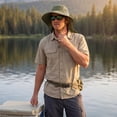 thumbnail image 5 of Lumtrix Wide Brim Sun Hat with Neck Flap for Men Women Summer Outdoor Breathable Fishing Hats with Strap Dark Green One Size, 5 of 7