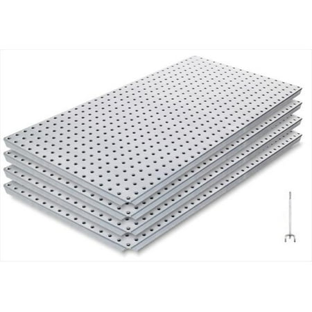 - Alligator Board ALGBRD16X32GALVKIT Metal Pegboard Panel Kit with Frange/10 Hooks/Gloves - Pack of 4