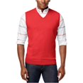 thumbnail image 1 of Club Room Chaleco de punto con cuello en V para hombre, rojo, extragrande Club Room Chaleco, 1 of 2