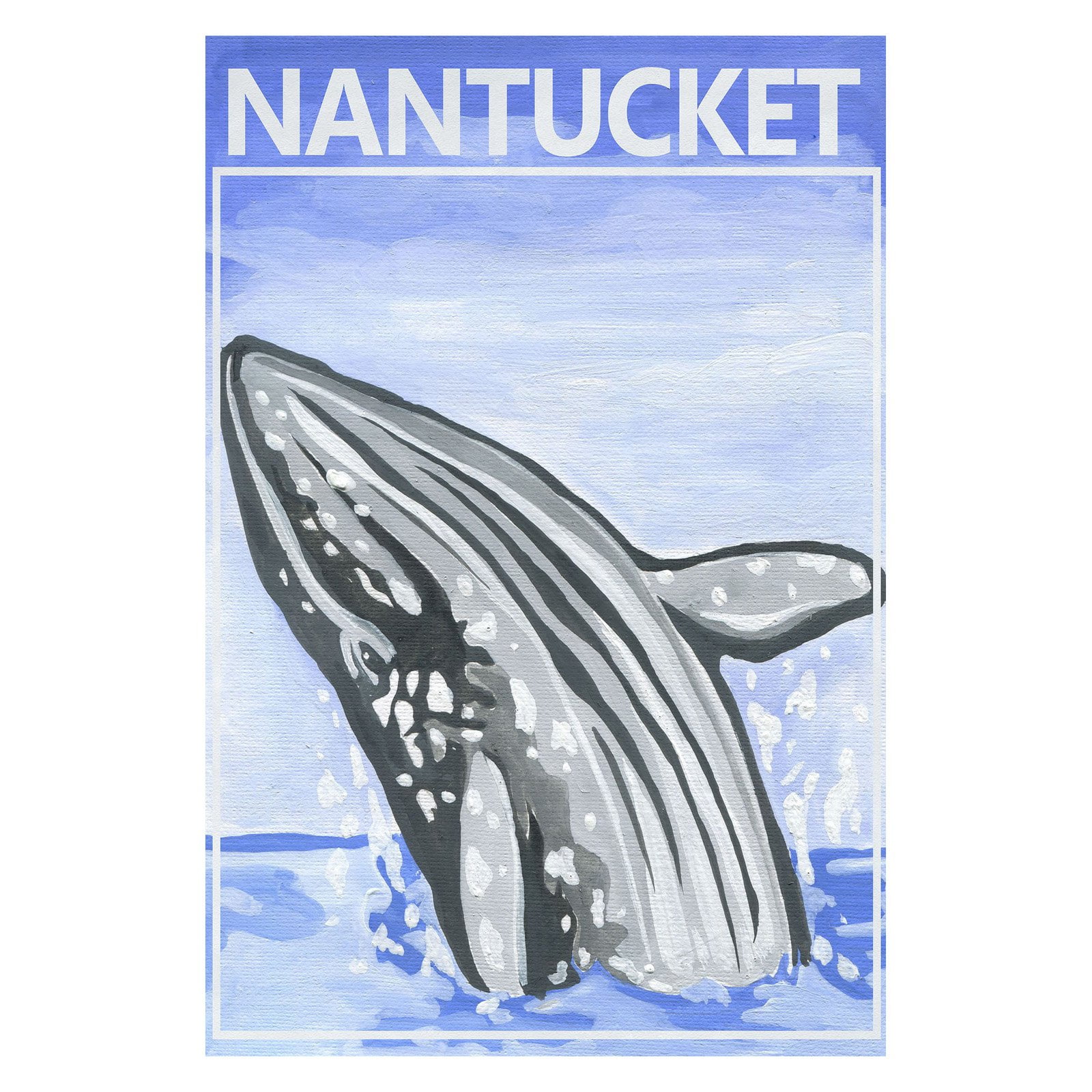 "Jumping Whale" Painting Print on Wrapped Canvas
