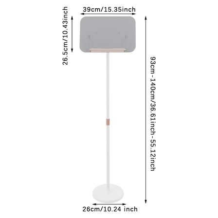 Podium Stand 36-55in Acrylic Lectern Adjustable Angles/Height Non-Slip Base