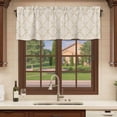 thumbnail image 6 of Vintage Wheat Color Curtain Valances for Windows, Kitchen Valance Window Treatments Panel 2 Pack, Geometric Abstract Diamonds Plaid Rod Pocket Short Curtains for Bathroom Bedroom 42 x 12 Inch, 6 of 8