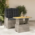 thumbnail image 1 of vidaXL 2 Piece Garden Dining Set with Cushions Grey Poly Rattan, 1 of 5