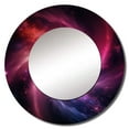 thumbnail image 2 of Designart "Nebulous Nexus In Pink And Black" Abstract Spirals Pink Large Round Mirror - Round Office Mirror Wall Decor - Modern Round Printed Mirror - 23" x 23", 2 of 6