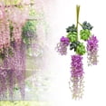 thumbnail image 1 of 12 flores artificiales de glicina, guirnalda colgante de ratán de glicina artificial falsa, flores de seda, decoración para fiestas y bodas Púrpura rojo, 1 of 8