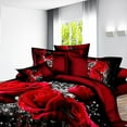 thumbnail image 2 of Danolapsi Red Comforter Set Valentine Red Duvet Cover Set 3D Rose Floral Bedding Sets Soft Microfiber Lightweight Bedding Set Wedding Duvet Cover Sheet Pillow Cases Bed Set,4 PCS, 2 of 7