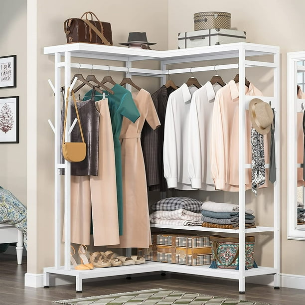 Tribesigns Freestanding Closet Organizer, Hanging Clothing Rack with