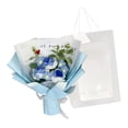 thumbnail image 3 of Ramo de flores de ganchillo, decoración, hecho a mano, terminado, falso, regalo, tejido, artificial Azul, 3 of 9