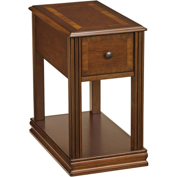 Side Table, 24.50"W x 17.00"D x 13.50"H, Medium Brown