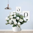 thumbnail image 2 of Artificial Silk Rose and Peony Bouquet for Home Decor and Wedding Centerpieces, Long Lasting Fake Flowers with Adjustable Stems, 12 Inch Handheld Arrangement for Parties, Office, or Gifts, 2 of 5