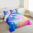 thumbnail image 3 of Homewish Ocean Mermaid Bedding Comforter Set 2pcs for Child Boys Girls,Dreamy Princess Twin Comforter Sets Microfiber,Gradient Chic Flowers Breathable Bedding Set,Ultra Soft Home Decor,Reversible, 3 of 8