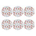 thumbnail image 2 of Pofeuu Koi Fish Corals,Spring Summer Print Leather Coasters Set of 6, Round Cups Mugs Mat Pad for Home Kitchen Heat Resistant Drink Coasters,Round Shape, 2 of 7