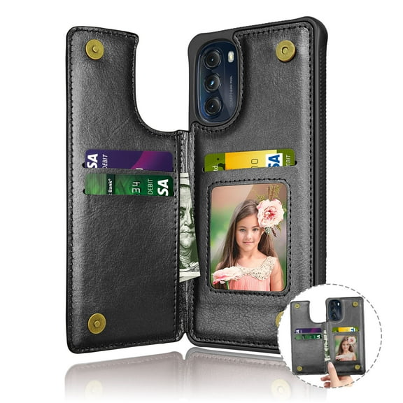 Tekcoo for Motoro Moto G 5G/G Power 5G 2023 Wallet case, Flip Wallet Leather Magnetic Clasp Case with Credit Card Holder and Shockproof Function Kickstand Phone Cover - Black