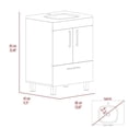 thumbnail image 2 of Velloc Single Bathroom Vanity, Double Door Cabinet, One Drawer Black, 2 of 5