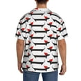 thumbnail image 5 of Xecao offers the Christmas Dachshund for Men's Casual Short-sleeved Shirt, a button-up collared shirt with a pocket, perfect for beach vacations and yacht travel in the Small size., 5 of 7