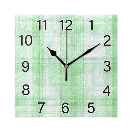 Ryvnso Checkered Grid-c8 Wall Clock Square Silent Non-Ticking Battery Operated 7.78