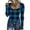 Blue#001, variant on Stichou Fall Shirts for Women Henley Plaid Slim Fit Long Sleeve Comfy Tops Loose Fit Button Blouse Fashion Outfits Pink 2XL