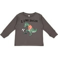 thumbnail image 3 of Inktastic I Love Soccer-Dinosaur in Orange Boys or Girls Long Sleeve Toddler T-Shirt, 3 of 5