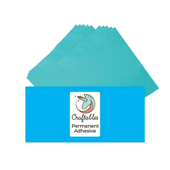 Craftables Robin Egg Blue Vinyl Sheets - Permanent, Adhesive, Glossy & Waterproof