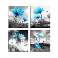 thumbnail image 1 of 4 Paneles Impresiones en Lienzo con Adornos Imágenes de Paisajes Pinturas Lienzo Arte de Pared Póster Imágenes Ilustraciones para Decoración Del Hogar Flor azul Sunnimix Cuadro de pintura de lienzo, 1 of 8