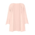 thumbnail image 4 of ZKIRBJV Lightweight Duster Top 3/4 Sleeve Light Weight Cardigan Women Open Front Shrug Cardigan Light Solid Color Dressy Casual Boho Cotton Cardigans Pink 3XL, 4 of 6