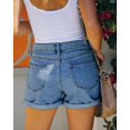 thumbnail image 3 of Pantalones cortos MODARANI Jeans de cintura alta para mujer azul marino XXL, 3 of 4