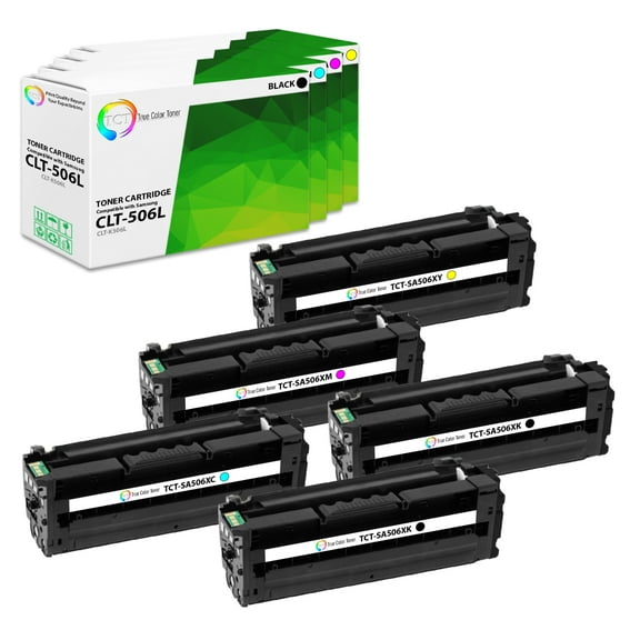 TCT 506L Toner Cartridge 5 Pack - Compatible With Samsung CLT-506L High Yield