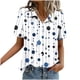 thumbnail image 5 of TaTaai Women's Random Print Short Sleeve Button Front Collared Shirt Top Loose Fit Summer Casual Blouse Versatile Plus Size Gift, 5 of 6
