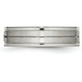 thumbnail image 4 of Chisel Stainless Steel Polished with Brushed Center CZ 6.2mm Grooved Band - Ring Size 12.0, 4 of 8