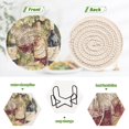 thumbnail image 4 of Haosy Set of 6 Drink Woven Coaster with Holder Heat Resistant Non-Slip Bar Coasters 4 Inches Grape and Wine, 4 of 7