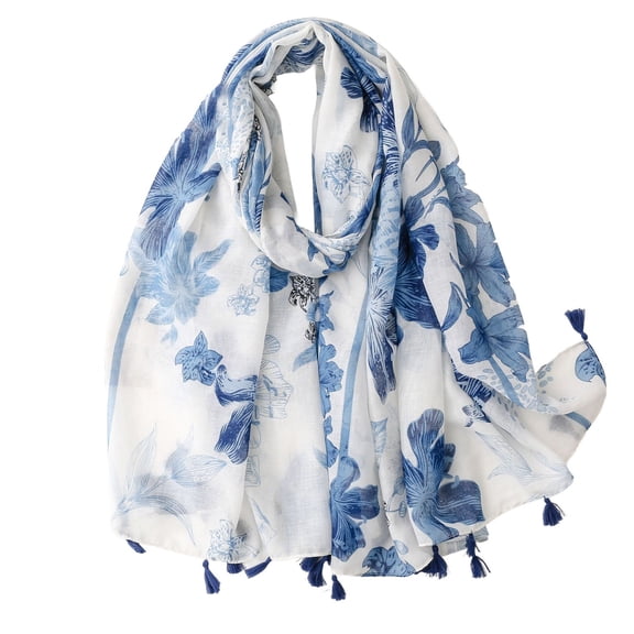 SWSMCLT Women's Warm Scarves Winter Shawl Travel Spring Lightweight Casual Cozy House Fringe Vintage Scarf Style1 One Size