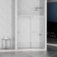 thumbnail image 2 of 55-59"W x 72"H Frameless Double Sliding Shower Door, 5/16"(8mm) Glass, Brushed Nickel, 2 of 21