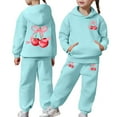 thumbnail image 2 of ChaoLingNeng Toddler Sweatsuit 3t Graphic Print Crew Neck Long Sleeve Active Hoodie Pullover Top and Long Sweatpants Set Lightweight Kids Fall Outfits Sweat Suit, 2 of 7