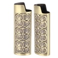 thumbnail image 1 of Vintage Metal Lighter Protector, Embossed Floral Easy to Install and Remove Reusable Lighter Holder Cover for Lighter Daily ProtectGold, 1 of 7