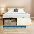 thumbnail image 4 of 550-TC Egyptian Cotton Dust Ruffle/Bed Skirt King Size 1-Pieces Split Corner Tailored Bed Skirt 19" Inch Drop Length Ivory Stripe, 4 of 5
